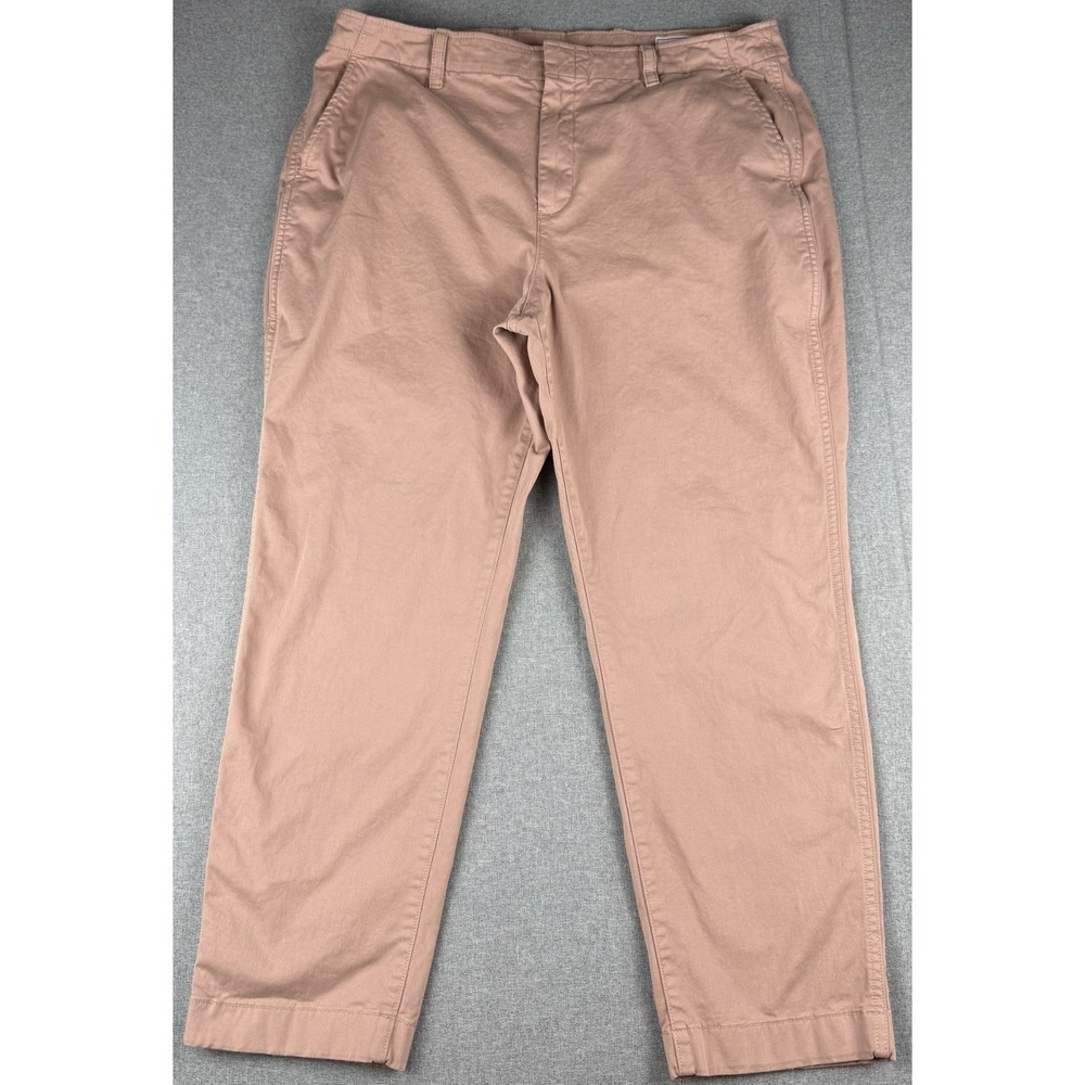 GAP Downtown Khaki Pants Women's Size 16 Pink Stretch Chino Ankle Casual